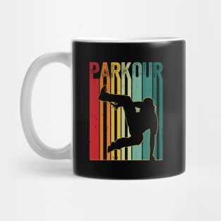 Vintage Style Distressed Parkour Retro Silhouette Mug